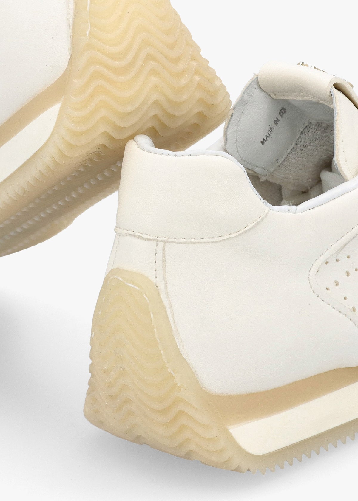 Mated White Leather Perforated Runner Trainers
