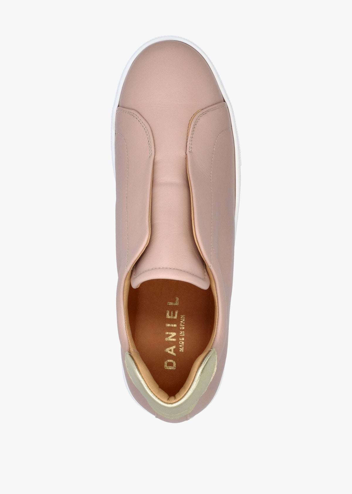 Tred Nude Pink Leather Laceless Flatform Trainers