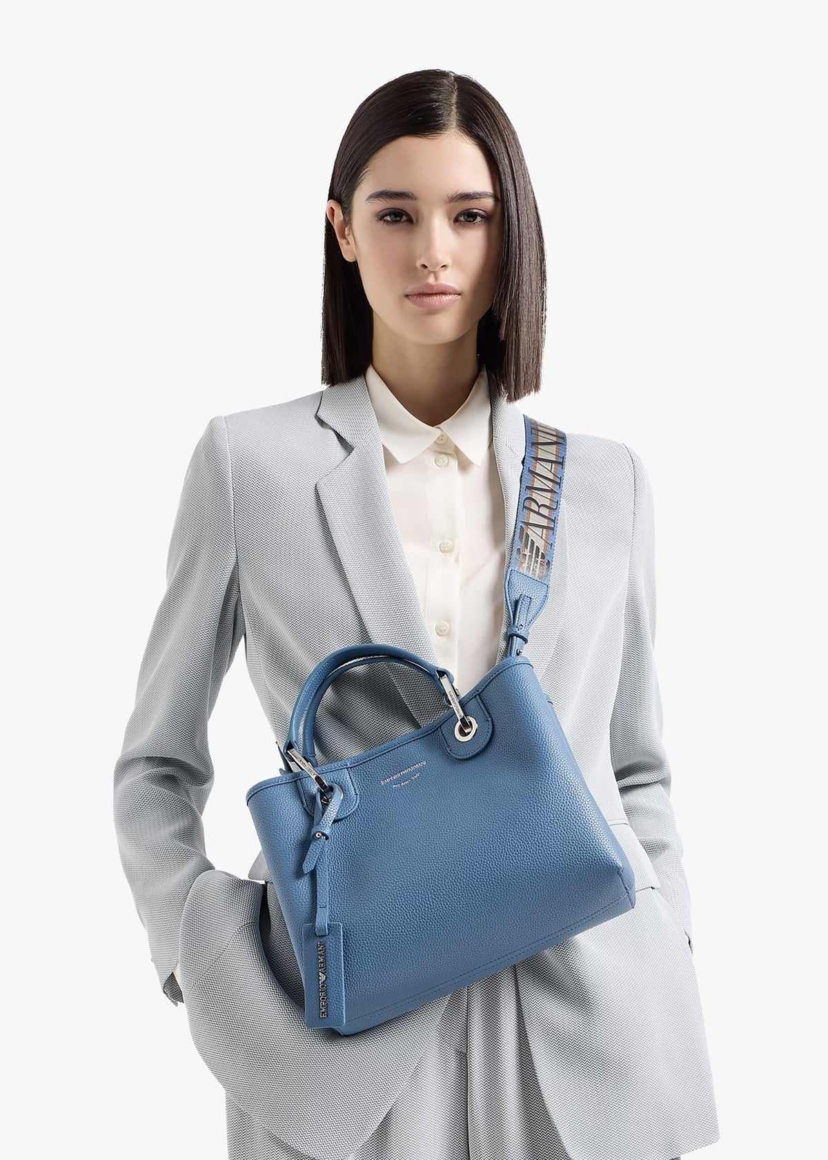 Myea Blue Shopper Bag With Pouch