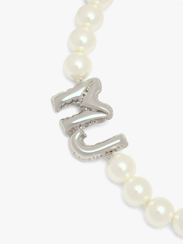 The Marc Jacobs Balloon Pearl Silver Necklace