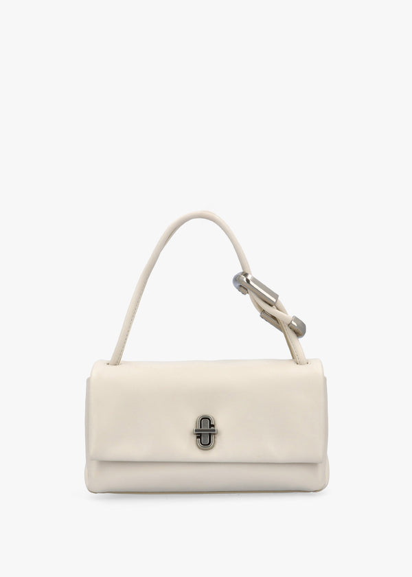 The Mini Dual Cloud White Leather Bag