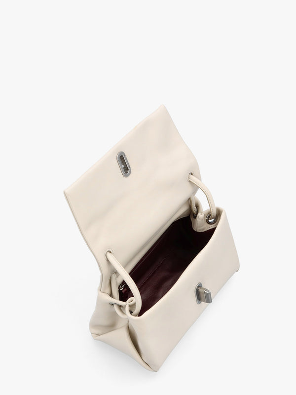 The Mini Dual Cloud White Leather Bag