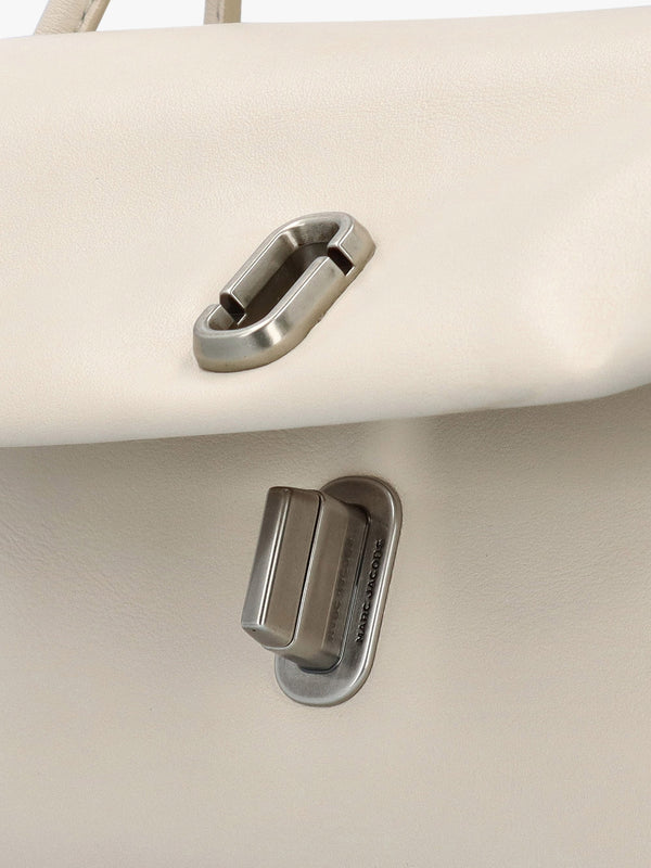 The Mini Dual Cloud White Leather Bag