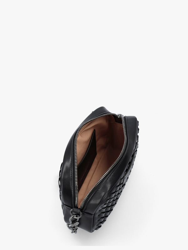 Interwoven Black Leather Camera Bag