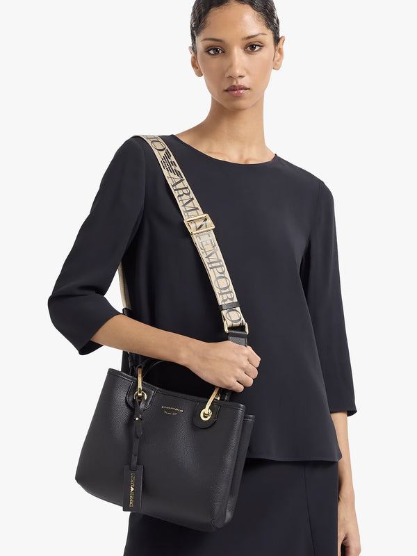 Myea Black Shopper Bag With Pouch