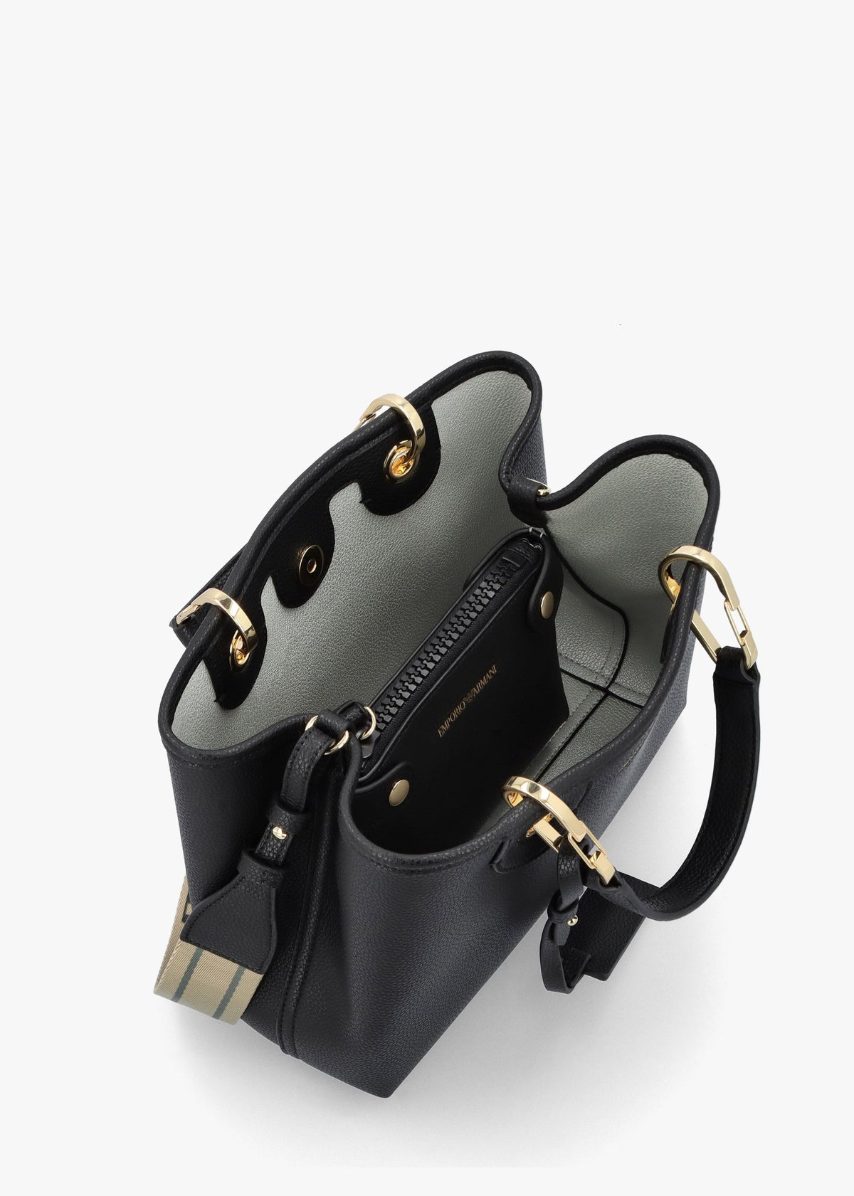 Myea Black Shopper Bag With Pouch