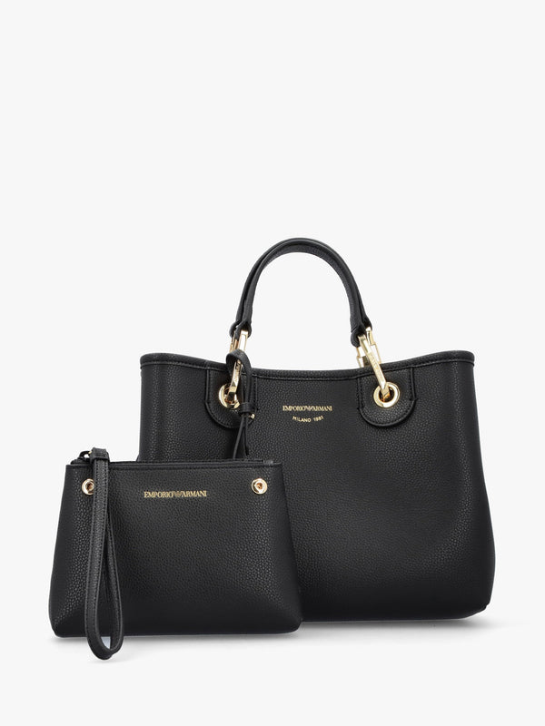 Myea Black Shopper Bag With Pouch