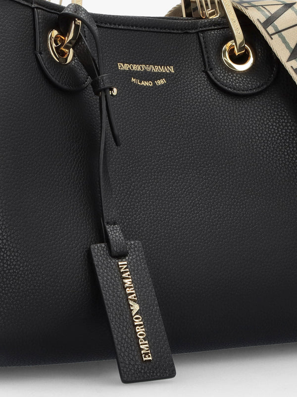 Myea Black Shopper Bag With Pouch