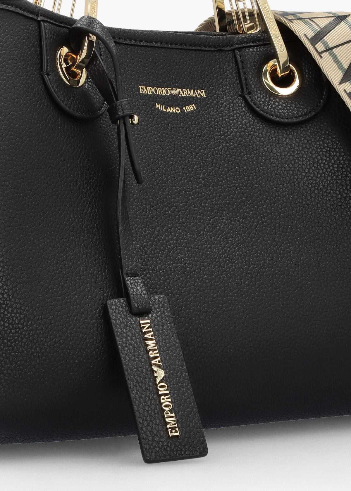 Myea Black Shopper Bag With Pouch