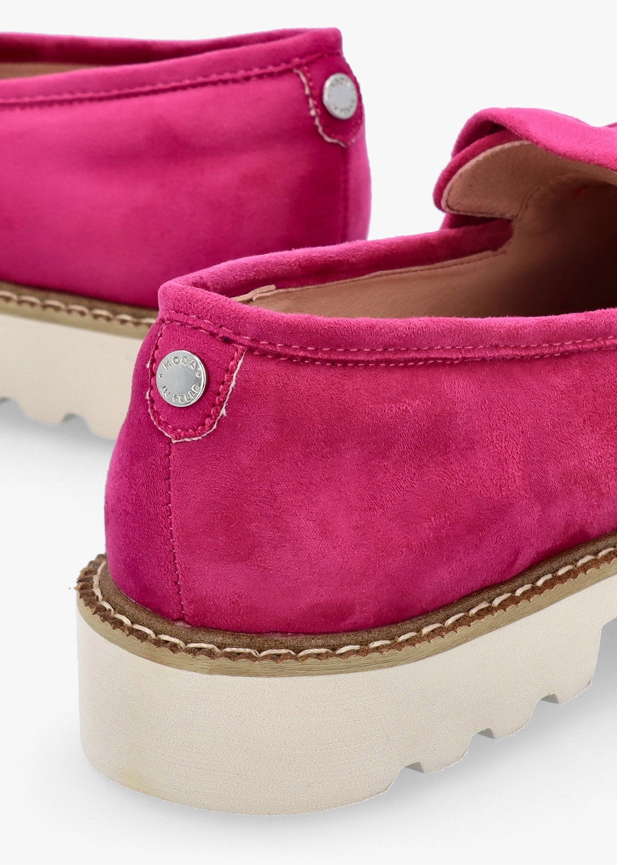 Eves Pink Textile Loafers