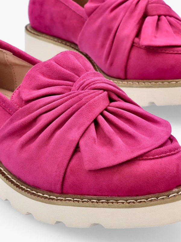 Eves Pink Textile Loafers