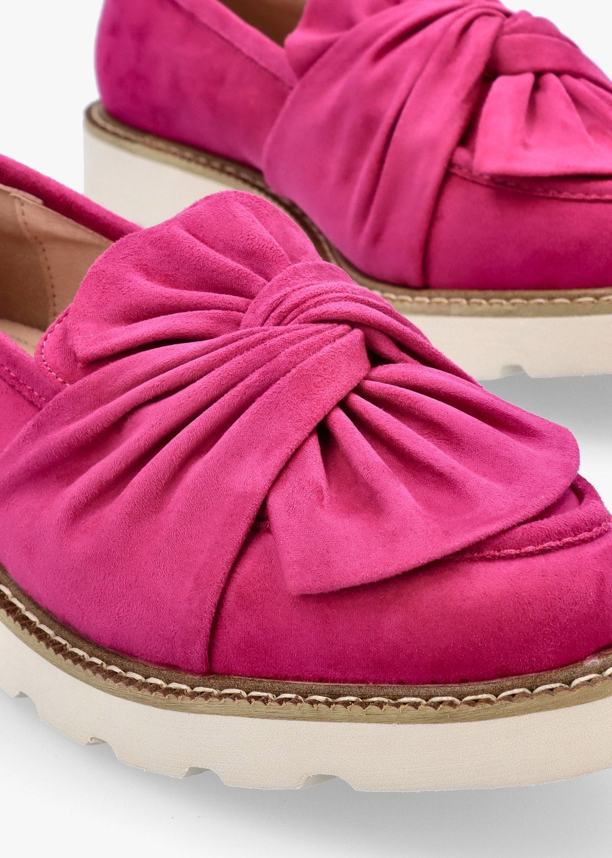 Eves Pink Textile Loafers