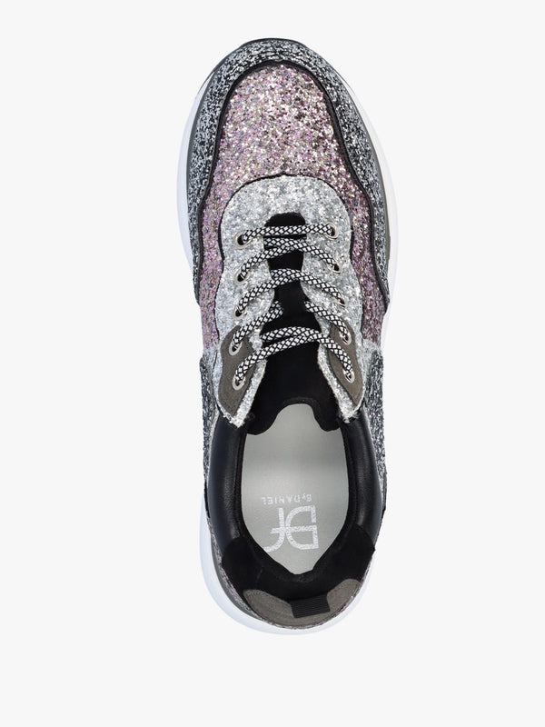 Carlina Multicoloured Glitter Flatform Trainers