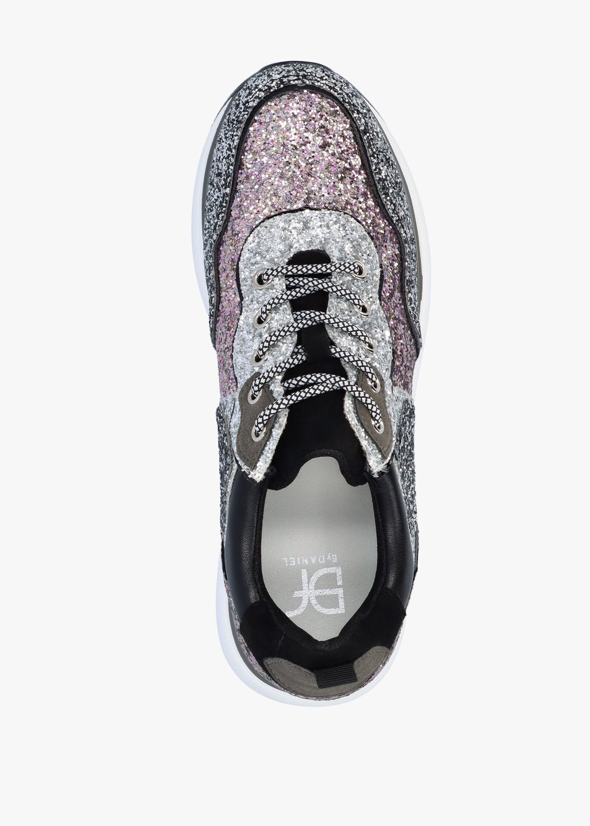 Carlina Multicoloured Glitter Flatform Trainers