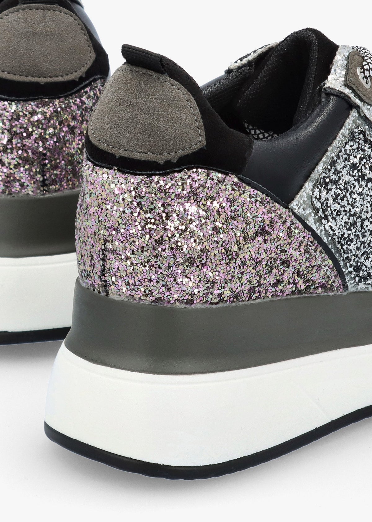 Carlina Multicoloured Glitter Flatform Trainers