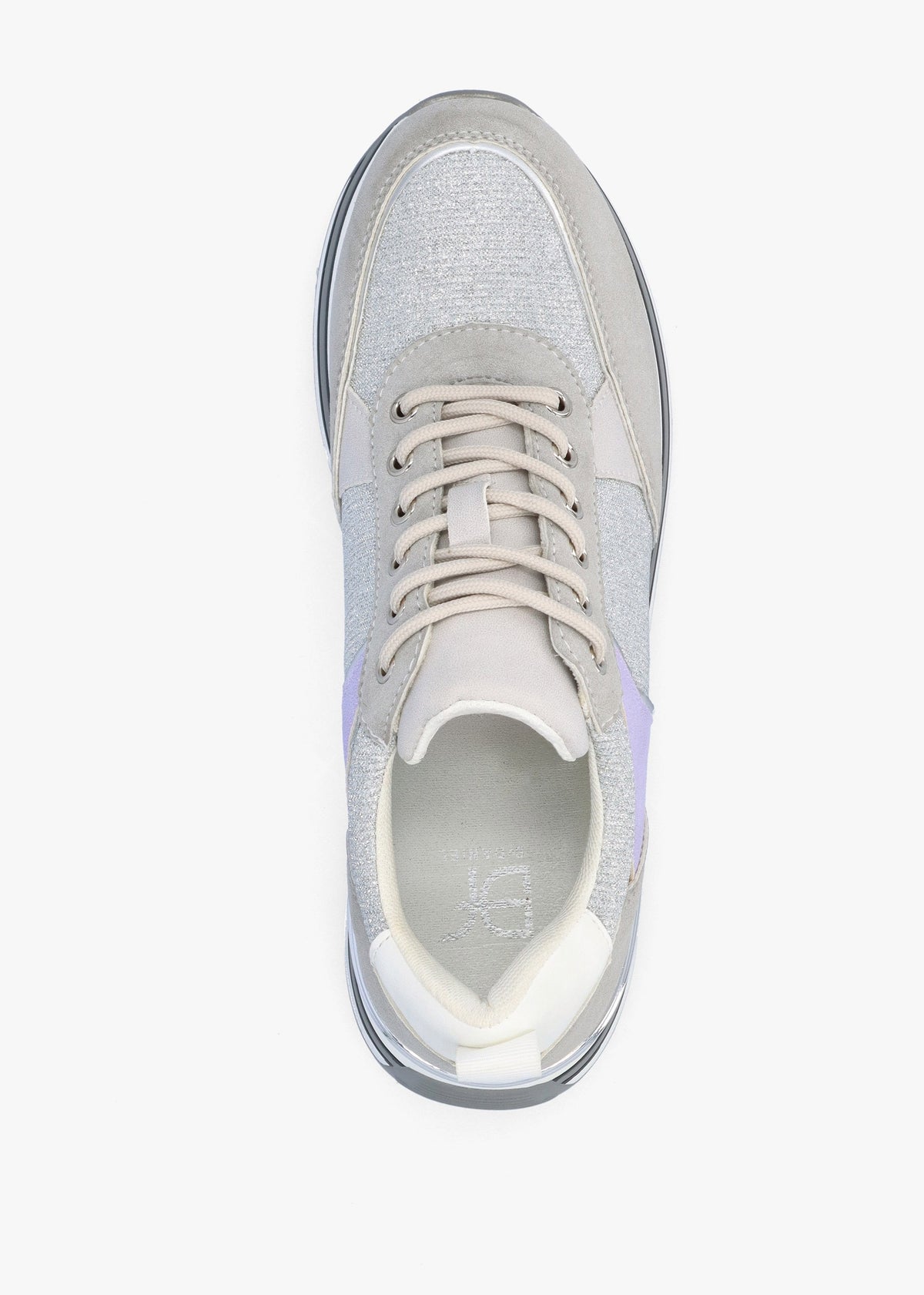 Chanella Grey Metallic Chunky Trainers