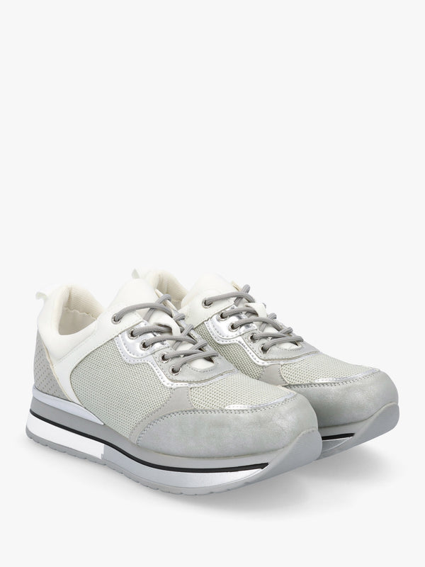 Whisp Grey Metallic Trainers