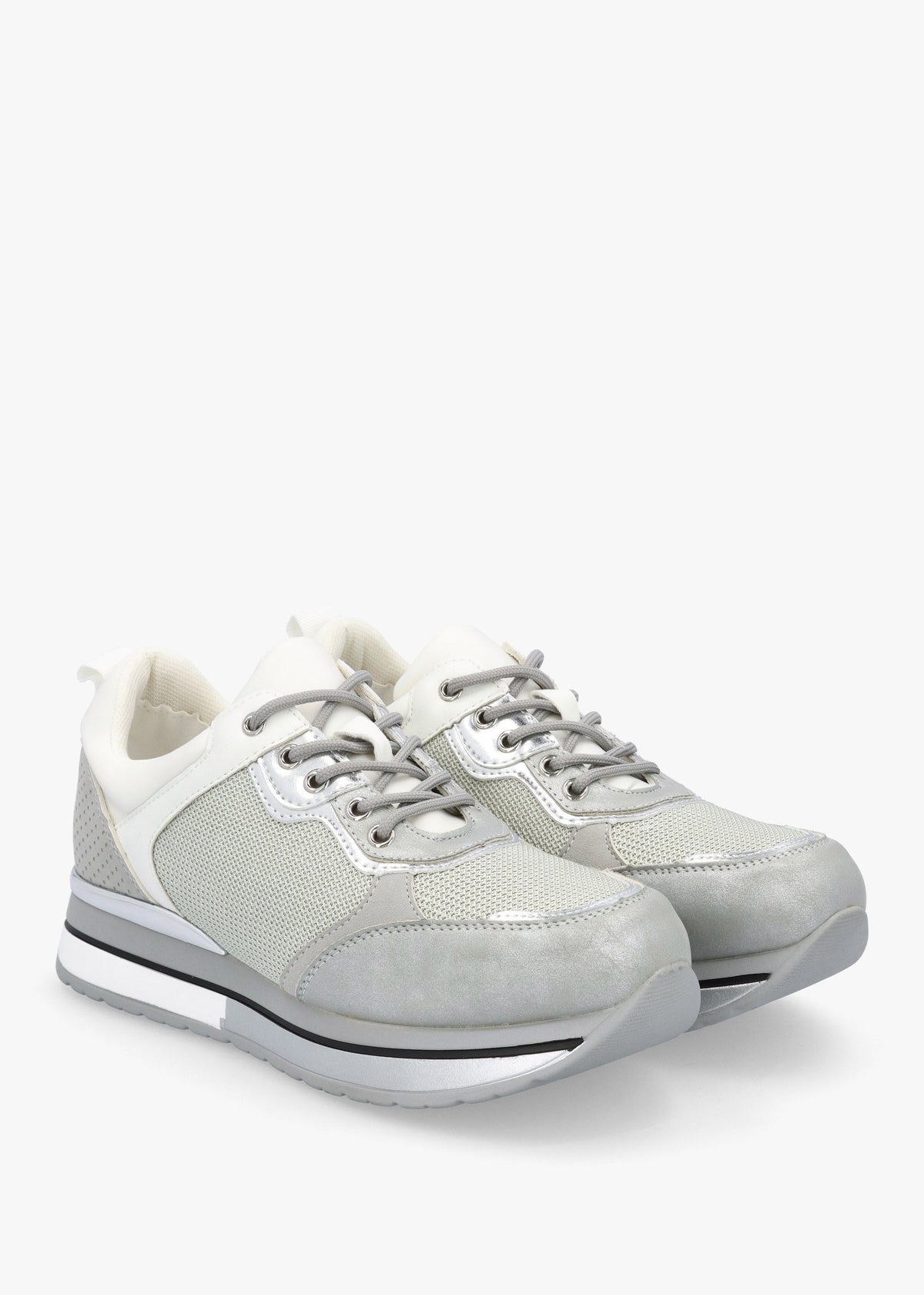 Whisp Grey Metallic Trainers
