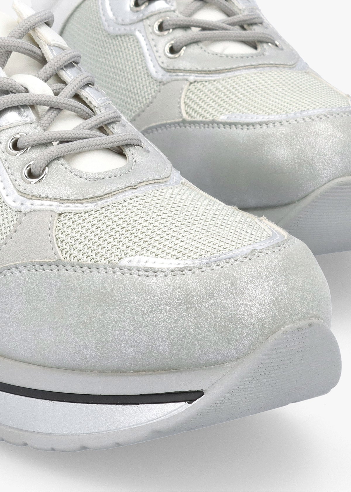 Whisp Grey Metallic Trainers