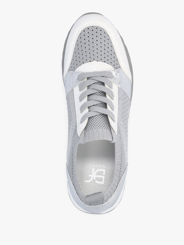 Dreya Knitted Grey Metallic Trainers