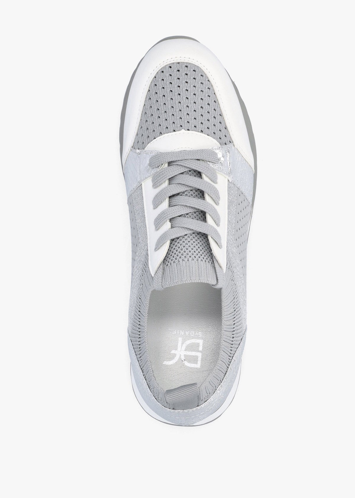 Dreya Knitted Grey Metallic Trainers