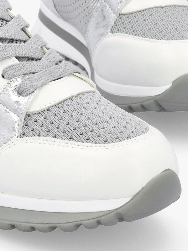 Dreya Knitted Grey Metallic Trainers