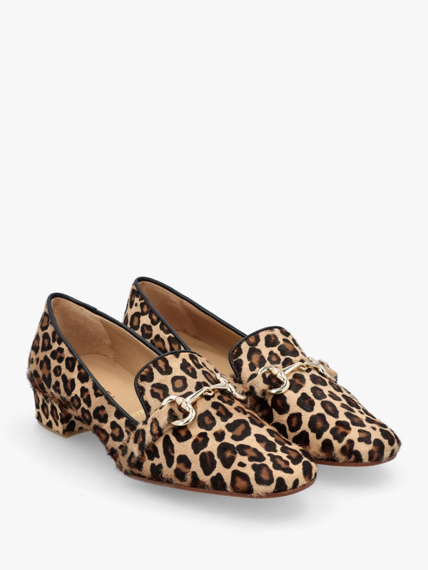 Pasco Leopard Pony Hair Snaffle Loafers