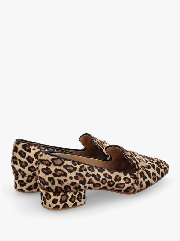 Pasco Leopard Pony Hair Snaffle Loafers