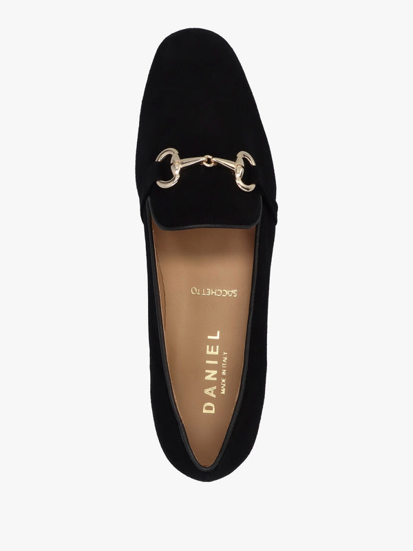 Pasco Black Suede Snaffle Loafers