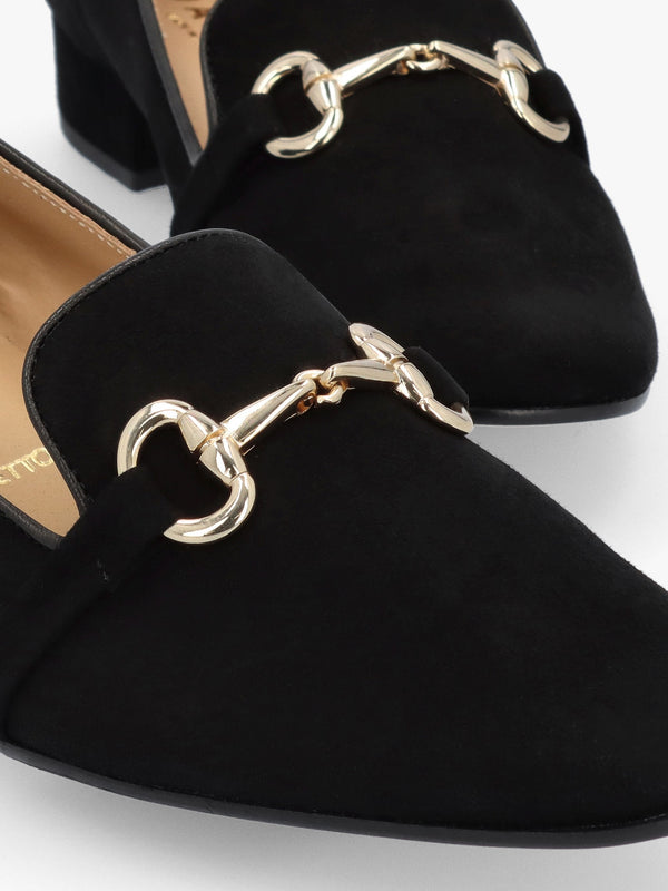 Pasco Black Suede Snaffle Loafers