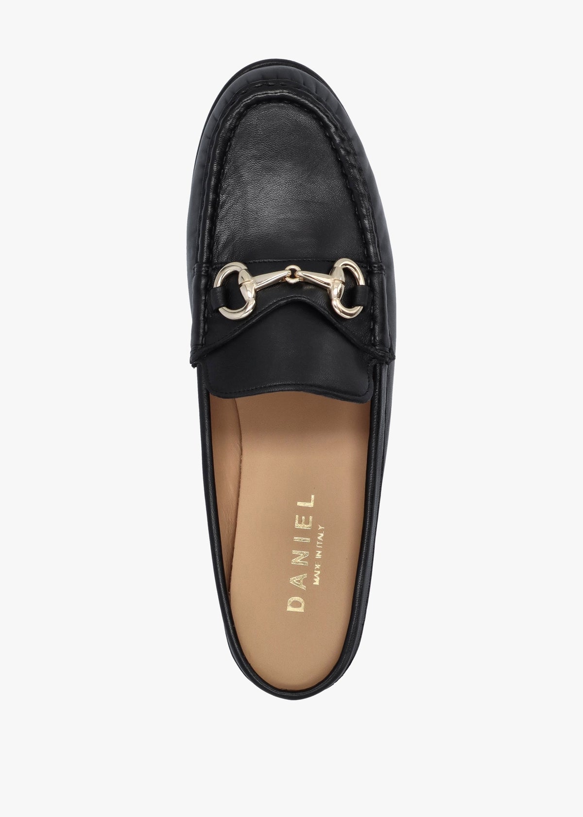 Pule Black Leather Backless Mule Loafers