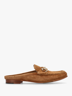 Pule Tan Suede Backless Mule Loafers