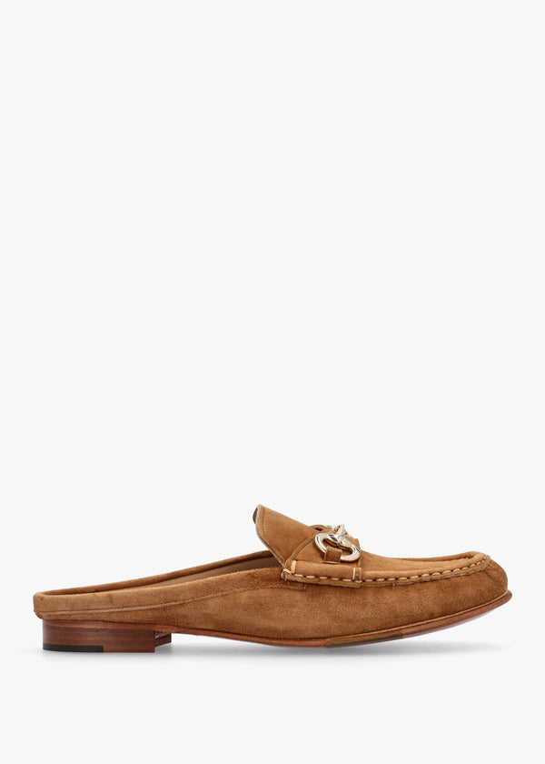 Pule Tan Suede Backless Mule Loafers