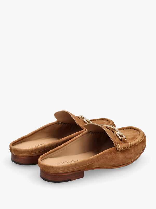Pule Tan Suede Backless Mule Loafers