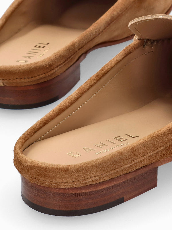 Pule Tan Suede Backless Mule Loafers