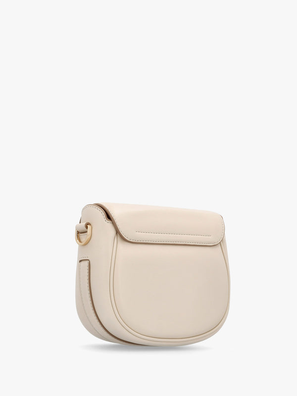 The J Marc Small Cloud White Leather Saddle Bag