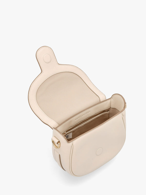 The J Marc Small Cloud White Leather Saddle Bag