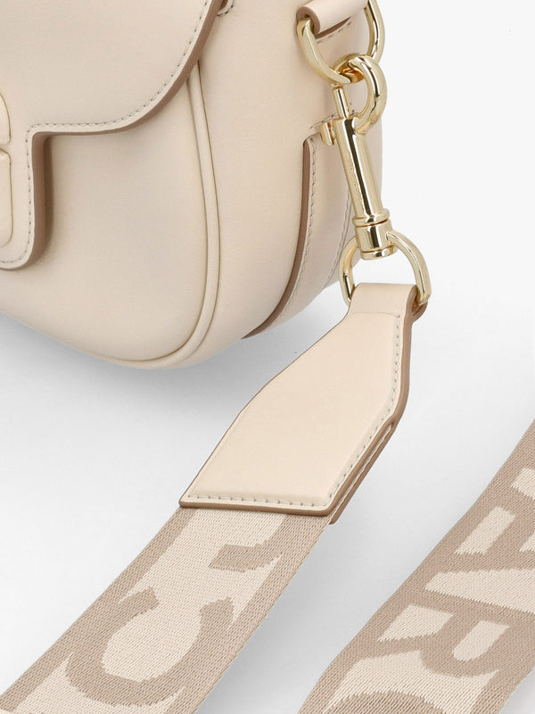 The J Marc Small Cloud White Leather Saddle Bag