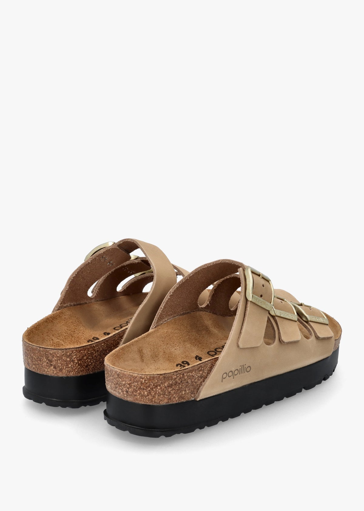Florida III Pap Flex Platform Sandcastle Nubuck Leather Mules