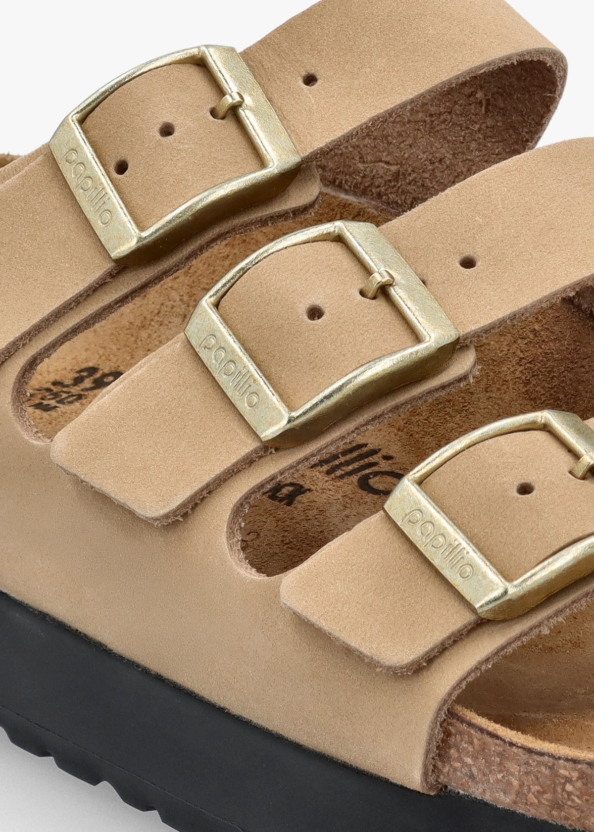 Florida III Pap Flex Platform Sandcastle Nubuck Leather Mules
