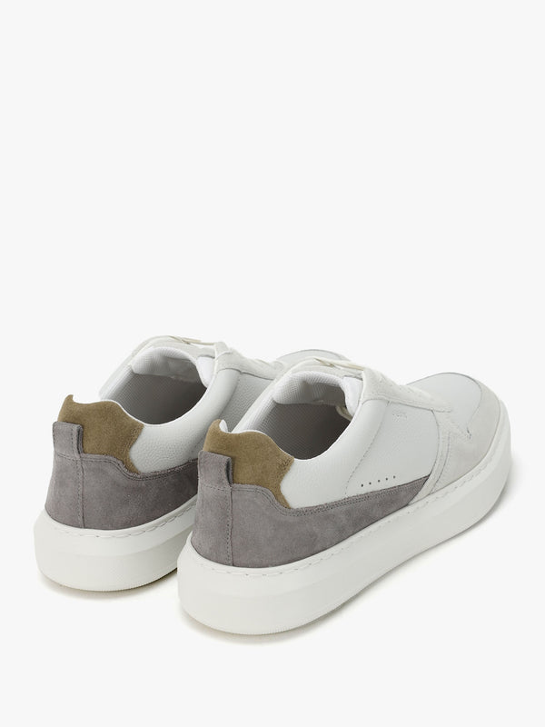 Men’s U Deiven Off White Anthracite Leather Trainers