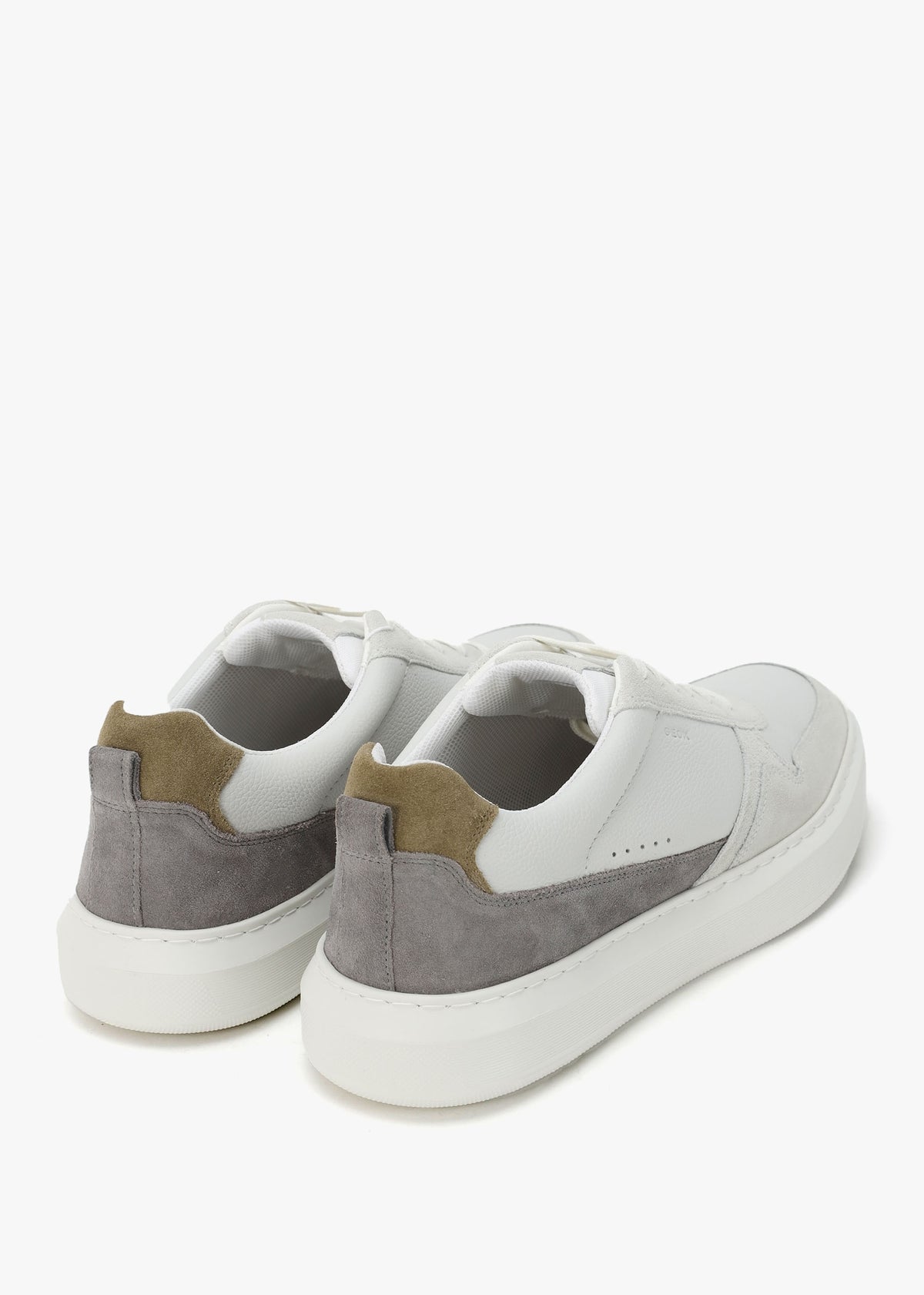 Men’s U Deiven Off White Anthracite Leather Trainers