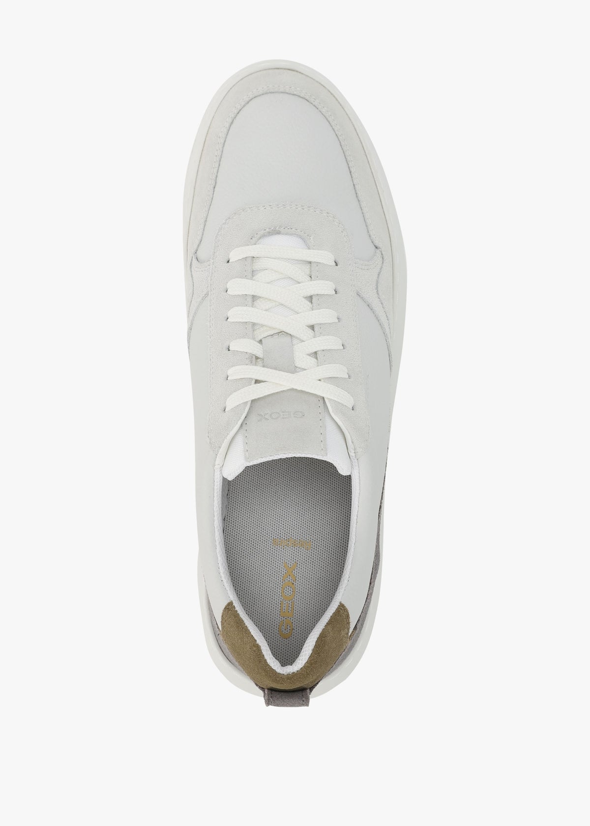 Men’s U Deiven Off White Anthracite Leather Trainers