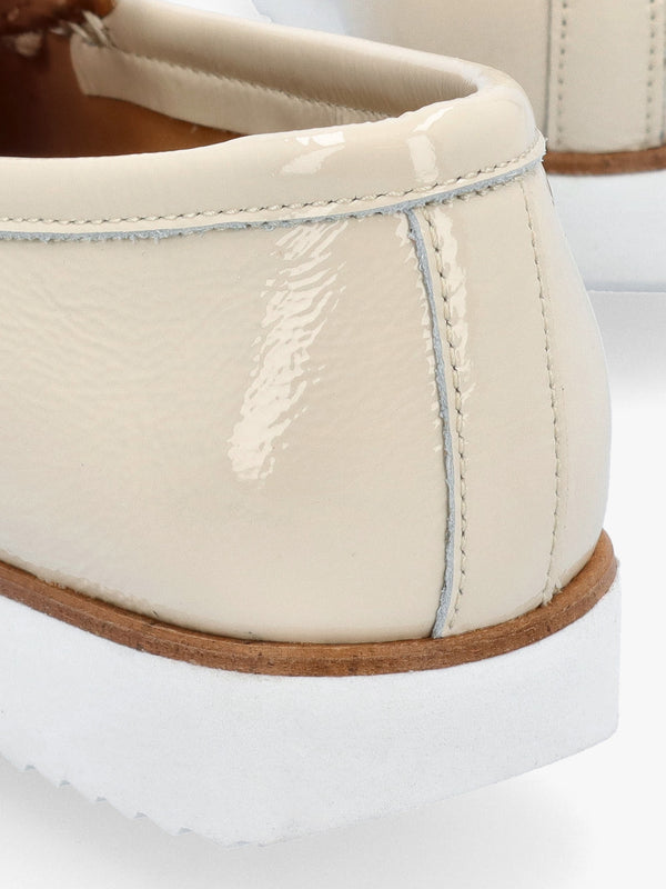 Passy Cream Patent Leather Tassel Loafers