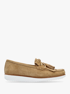 Passy Beige Suede Tassel Loafers