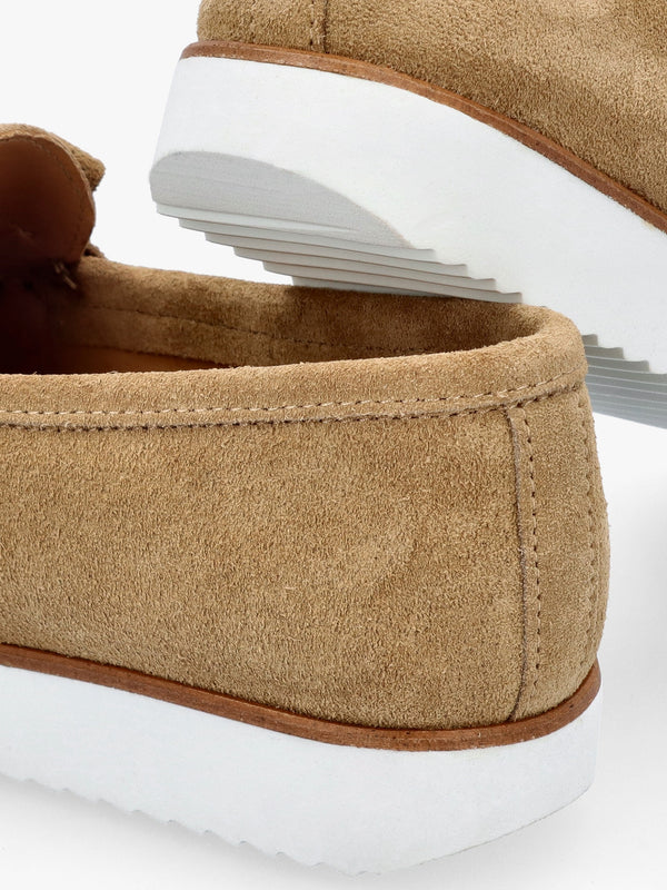 Passy Beige Suede Tassel Loafers