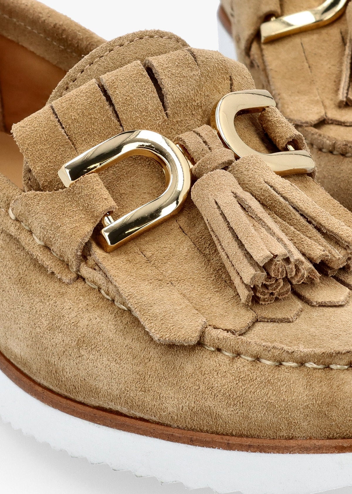 Passy Beige Suede Tassel Loafers