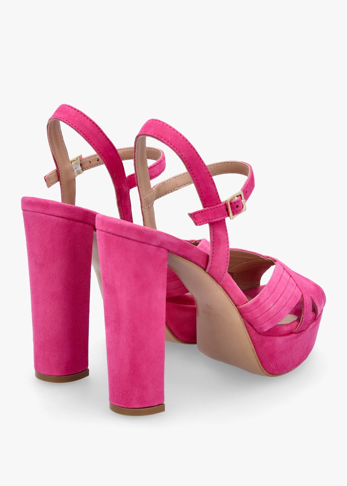 Avery Pink Suede Platform Heeled Sandals