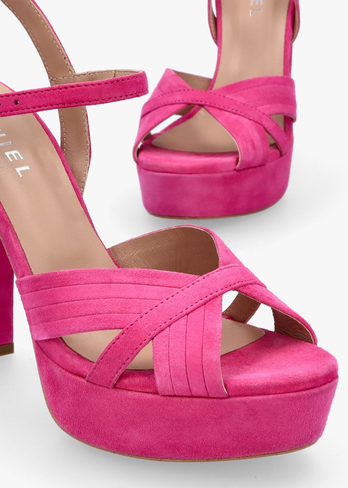 Avery Pink Suede Platform Heeled Sandals