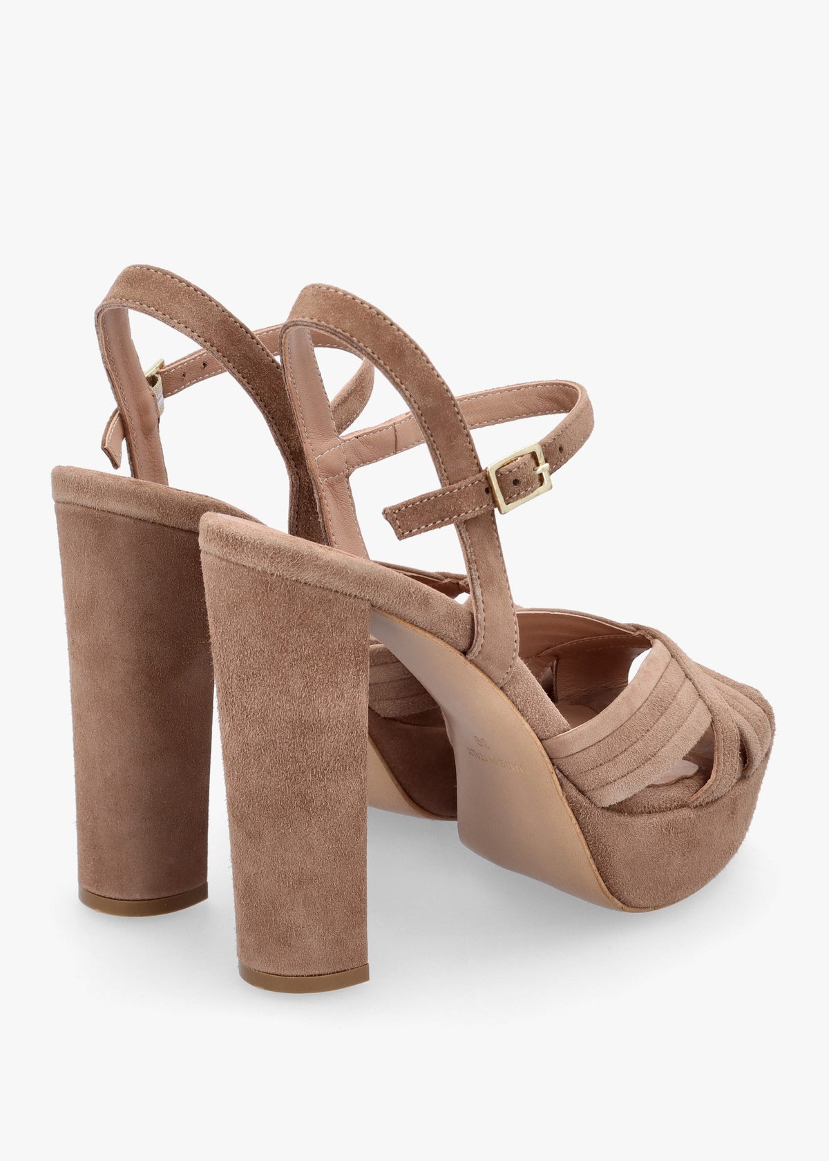 Avery Taupe Suede Platform Heeled Sandals